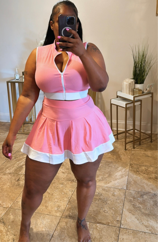 Tennis skirt set (Pink)
